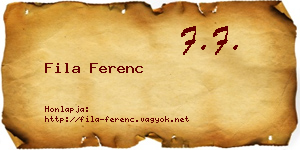 Fila Ferenc névjegykártya