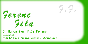 ferenc fila business card